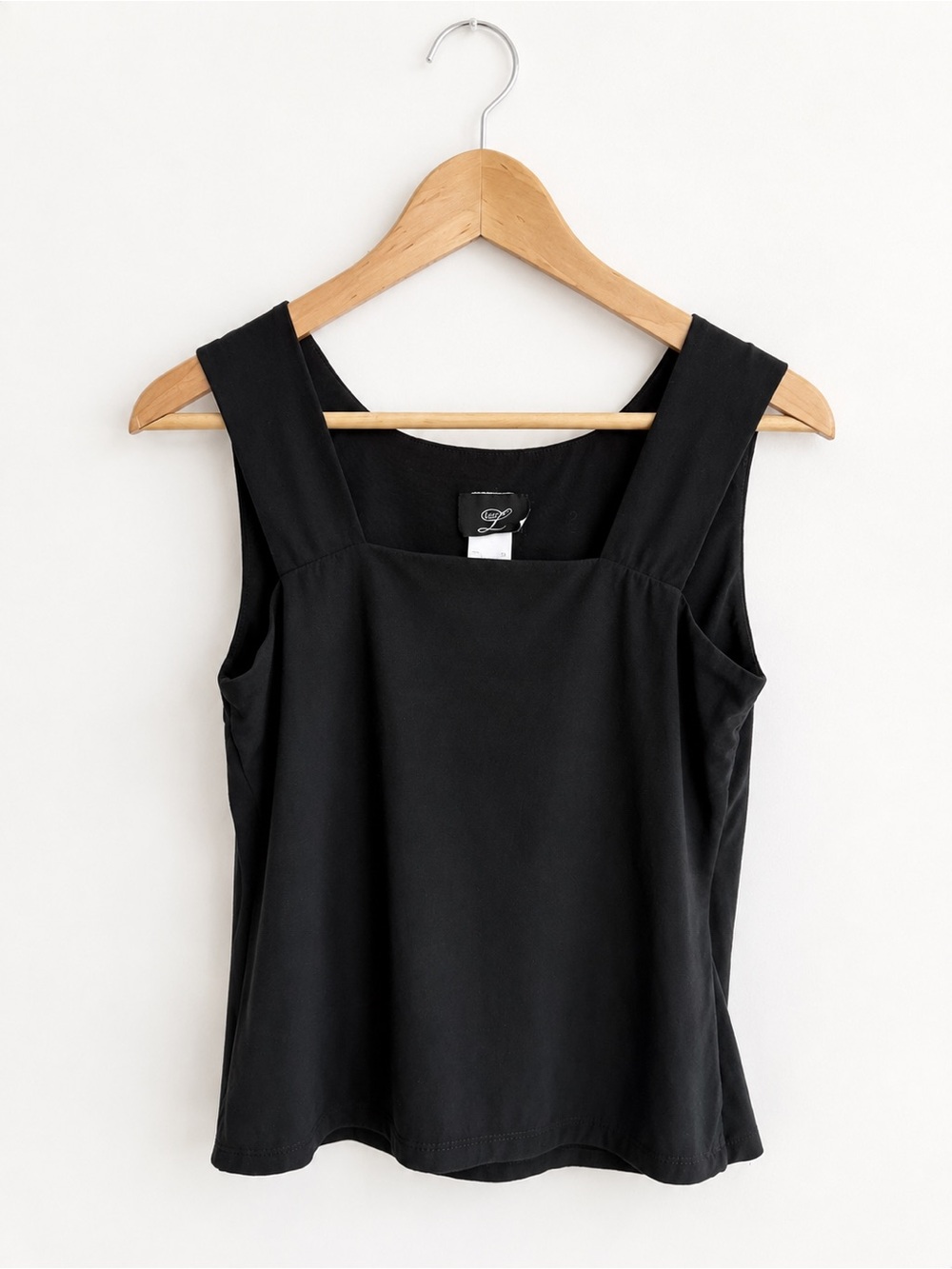 Vintage Libre Black Square Neck Sleeveless Tank Top Size M